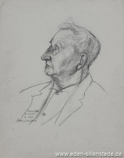 Portrait, Johann Held, 1950-60er, 34x27 cm, Bleistiftzeichnung, Nachlass Arthur Eden (WV-Nr. 301)