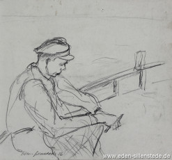 Portrait, Junger Mann, 1936, 23x21 cm, Kohlezeichnung, Nachlass Arthur Eden (WV-Nr. 312)