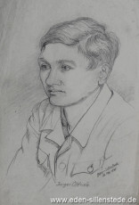 Portrait, Junger Ostfriese, 1945, 20x33 cm, Bleistift auf Papier, Nachlass Arthur Eden (WV-Nr. 362)