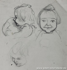 Portrait, Junges Mädchen, 1920-50er, 22x24 cm, Bleistiftzeichnung, Nachlass Arthur Eden (WV-Nr. 278)