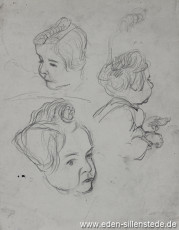Portrait, Junges Mädchen, 1920-50er, 22x26 cm, Bleistiftzeichnung, Nachlass Arthur Eden (WV-Nr. 279)