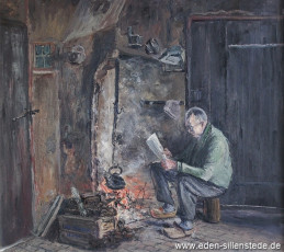 Portrait, Landwirt Hermann Eilers, 1960, 59x53 cm, Öl auf Leinwand, Privatbesitz (WV-Nr. 514)