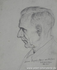 Portrait, Lehrer August Ottens, 1945, 20x23 cm, Bleistift auf Papier, Nachlass Arthur Eden (WV-Nr. 376)