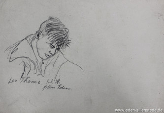 Portrait, Leo Thome, 1939, 13x13 cm, Bleistiftzeichnung, Nachlass Arthur Eden (WV-Nr. 343)