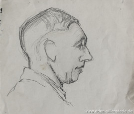 Portrait, Männerkopf, 1930-40er, 16x18 cm, Kohlezeichnung, Nachlass Arthur Eden (WV-Nr. 321)