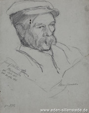Portrait, Malermeister, 1919, 22x25 cm, Bleistiftzeichnung, Nachlass Arthur Eden (WV-Nr. 260)