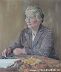 Portrait, Marie Claßen, 1954, 46,2x55 cm, Öl auf Leinwand, Privatbesitz (WV-Nr. 1345)