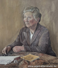 Portrait, Marie Claßen, 1954, 46,2x55 cm, Öl auf Leinwand, Privatbesitz (WV-Nr. 1345)