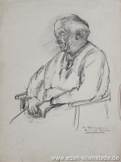 Portrait, Marie Eilks, 1950-60er, 27x31 cm, Bleistiftzeichnung, Nachlass Arthur Eden (WV-Nr. 296)