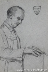 Portrait, Mitgefangener, 1945, 15x23 cm, Bleistift auf Papier, Nachlass Arthur Eden (WV-Nr. 358)