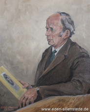 Portrait, Museumsleiter Hans Wilhelm Grahlmann, 1970, 53x64 cm, Öl auf Leinwand, Besitz Schlossmuseum Jever (WV-Nr. 796)