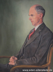 Portrait, Oberkreisdirektor Dr. Karl Steinhoff, 1947, 57x73 cm, Öl auf Leinwand, Besitz Landkreis Friesland (WV-Nr. 574)