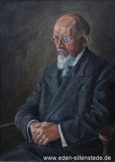 Portrait, Pastor Woebcken, 1946, 50,5x70 cm, Öl auf Leinwand, Besitz Grundschule Sillenstede (WV-Nr. 503)