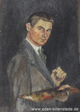 Portrait, Selbstbildnis, 1920, 22x29 cm, Öl auf Leinwandpapier, Nachlass Arthur Eden (WV-Nr. 190)