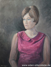 Portrait, Theda Eggers, 1966, 48,5x62,5 cm, Öl auf Leinwand, Nachlass Arthur Eden (WV-Nr. 145)