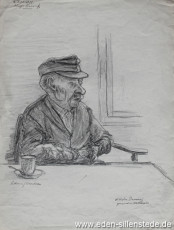 Portrait, Wilhelm Benning, 1940-60er, 29,5 x39,5 cm, Bleistiftzeichnung, Nachlass Arthur Eden (WV-Nr. 163)