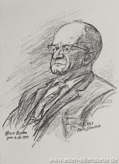 Portraits, Hans Onnen, 1963, 16x21 cm, Bleistiftzeichnung, Verschollen (WV-Nr. 1075)