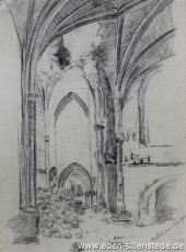 Rethel, Kirche, 1940, 22,3x29,5 cm, Bleistift auf Papier, Nachlass Arthur Eden (WV-Nr. 350)