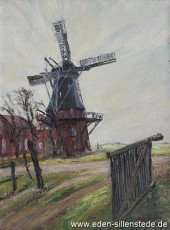 Riepe, Mühle, 1968, 46,5x62,5 cm, Öl auf Leinwand, Nachlass Arthur Eden (WV-Nr. 139)