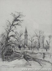 Sande, Marienhausen, 1940-50er, 28x38 cm, Bleistiftzeichnung, Privatbesitz (WV-Nr. 68)