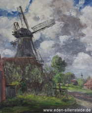 Sande, Mühle in Sanderahm, 1968, 56x68 cm, Öl auf Leinwand, Privatbesitz (WV-Nr. 697)