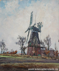 Sandhorst, Mühle, 1961, 42,5x51 cm, Öl auf Leinwand, Privatbesitz (WV-Nr. 113)