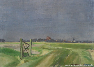 Sengwarden, Heidenweg, 1914, 34,5x25 cm, Öl auf Karton, Besitz Schlossmuseum Jever (WV-Nr. 747)