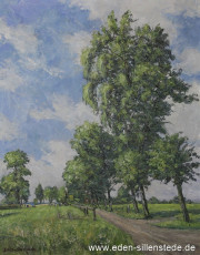 Sillenstede, Deepsdammer Weg, 1974, 60x76 cm, Öl auf Leinwand, Privatbesitz (WV-Nr. 539)