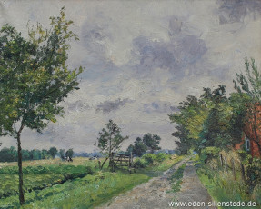 Sillenstede, Deepsdammer Weg, um 1965, 60x48 cm, Öl auf Leinwand, Privatbesitz (WV-Nr. 865)