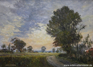 Sillenstede, Marienholzer Weg, 1960er, 75x55 cm, Öl auf Leinwand, Privatbesitz (WV-Nr. 1225)