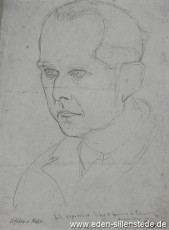 Skizze, Hans Söker, 1945, 22x27,5 cm, Bleistift auf Papier, Nachlass Arthur Eden (WV-Nr. 371)