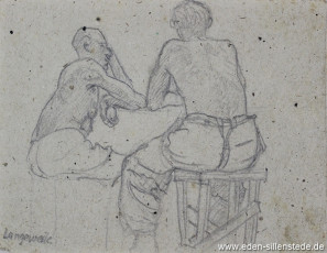Skizze, Langeweile, 1945, 15x11 cm, Bleistift auf Papier, Nachlass Arthur Eden (WV-Nr. 433)