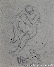 Skizze, Mitgefangener, 1945, 11x13,5 cm, Bleistift auf Papier, Nachlass Arthur Eden (WV-Nr. 400)