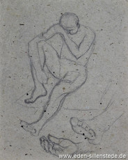 Skizze, Mitgefangener, 1945, 11x13,5 cm, Bleistift auf Papier, Nachlass Arthur Eden (WV-Nr. 400)