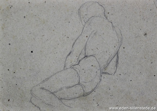 Skizze, Mitgefangener, 1945, 14,5x10,3 cm, Bleistift auf Papier, Nachlass Arthur Eden (WV-Nr. 392)