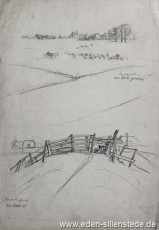 Skizze, Sengwarden-Hooksiel, 1920-50er, 23x32 cm, Bleistiftzeichnung, Nachlass Arthur Eden (WV-Nr. 287)