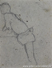 Skizze, Torso, 1945, 8,5x11 cm, Bleistift auf Papier, Nachlass Arthur Eden (WV-Nr. 422)