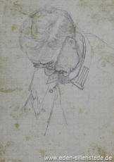 Skizze, Unbekannter Gefangener, 1945, 10x15 cm, Bleistift auf Papier, Nachlass Arthur Eden (WV-Nr. 424)