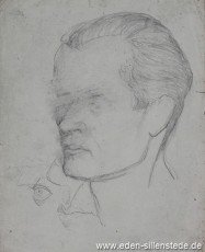 Skizze, Unbekannter Mann, 1945, 18x22 cm, Bleistift auf Papier, Nachlass Arthur Eden (WV-Nr. 360)