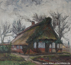 Steinhausen, Altes Haus bei Steinhausen, 1961, 65,5x60,3 cm, Öl auf Leinwand, Privatbesitz (WV-Nr. 1370)