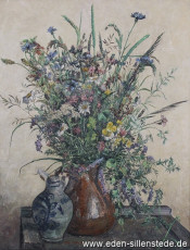 Stilleben, Blumenstrauß mit Vase, 1961, 54,5x70 cm, Besitz Landkreis Friesland (WV-Nr. 640)