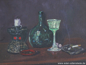 Stilleben, Kerze u. Zigarette, 1914, 30x23 cm, Öl auf Karton, Nachlass Arthur Eden (WV-Nr. 74)