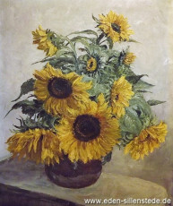 Stillleben, Sonnenblumen in der Vase, 1950er, 55x66 cm, Öl auf Leinwand, Privatbesitz (WV-Nr. 1342)