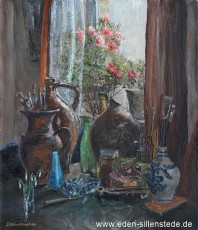 Stillleben, Vasen am Fenster, 1968, 61x70 cm, Öl auf Leinwand, Nachlass Arthur Eden (WV-Nr. 56)