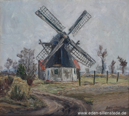 Tannhausen, Mühle, 1962, 44,5x40,3 cm, Öl auf Leinwand, Privatbesitz (WV-Nr. 11)