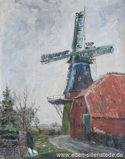 Tjüche, Mühle, 1964, 40,5x50,5 cm, Öl auf Leinwand, Privatbesitz (WV-Nr. 1233)