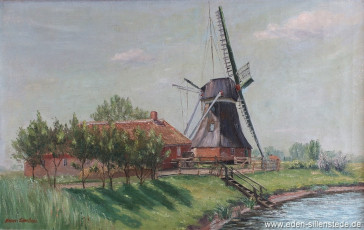 Uelkegatt, Mühle, 1930er, 59,8x38,2 cm, Öl auf Leinwand, Privatbesitz (WV-Nr. 1409)