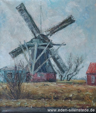 Uelkegatt, Mühle, 1962, 33,5x39 cm, Öl auf Leinwand, Privatbesitz (WV-Nr. 1310)