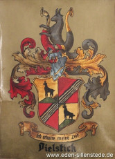 Unbekannter Ort, Familienwappen, 1920-30er, 36x49 cm, Öl auf Leinwand, Privatbesitz (WV-Nr. 1113)