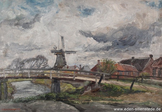 Uttum, Mühle, 1959, 74x51 cm, Öl auf Leinwand, Privatbesitz (WV-Nr. 1258)